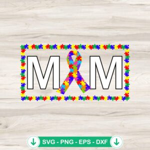 Cute Autism Mom Gifts SVG file - Autism Awareness Puzzle Pieces cutting file