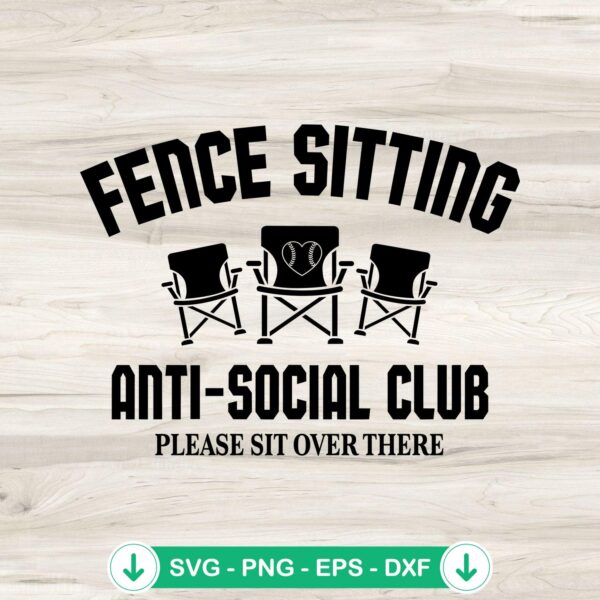 Fence Sitting Anti Social Club svg file for cricut cutting