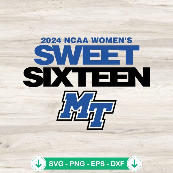 Middle Tennessee Blue Raiders svg file for NCAA Sweet Sixteen cutting file