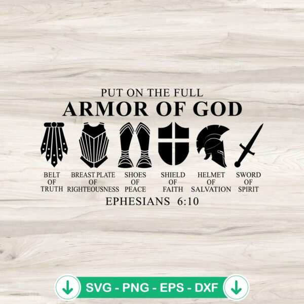 Put On The Full Armor Of God SVG file for Cricut cutting machine