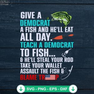 Give A Democrat A Fish SVG file for Cricut cutting machine