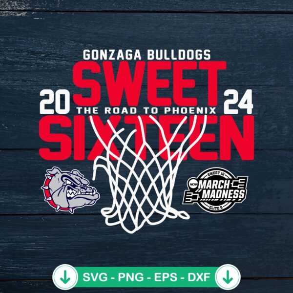 Gonzaga Bulldogs Sweet 16 2024 SVG file for cutting machine