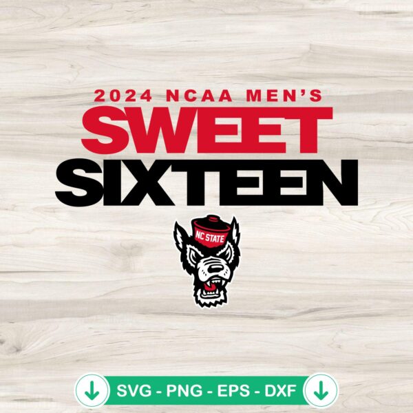 NC State Wolfpack Sweet Sixteen SVG file for Cricut