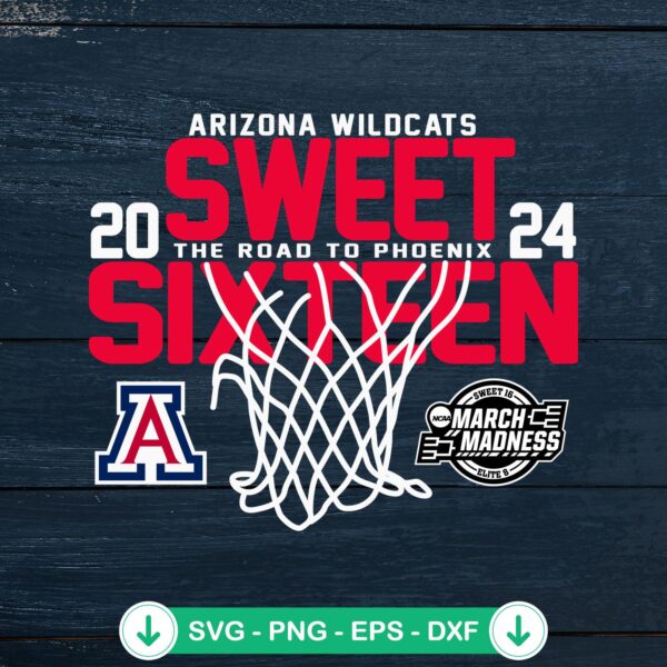 Arizona Wildcats 2024 SVG file for basketball Cricut cut file