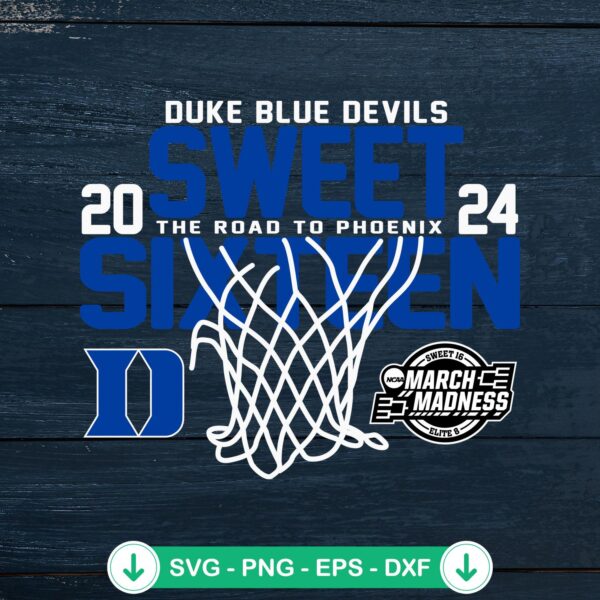 Duke Blue Devils Sweet 16 2024 svg file for Cricut cutting