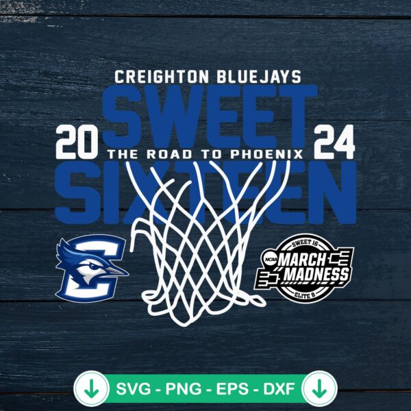 Creighton Bluejays Sweet 16 2024 SVG file for Cricut cutting