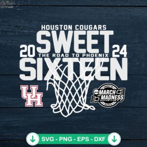 Houston Cougars Sweet 16 2024 svg file for March Madness basketball