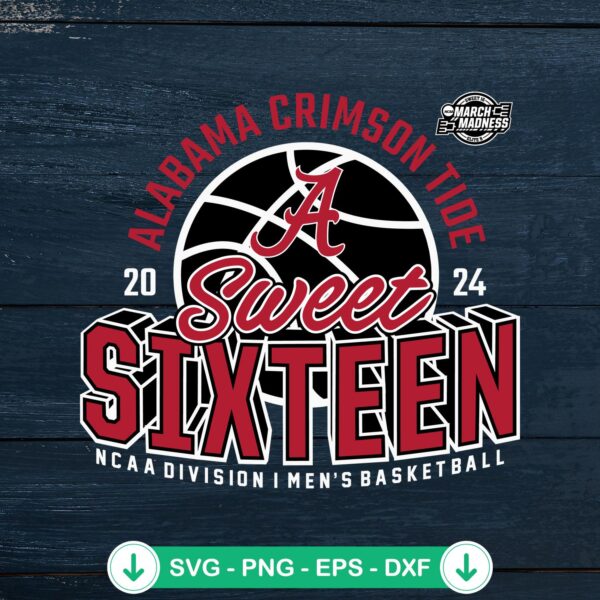 2024 Alabama Crimson Tide SVG file for March Madness cut file