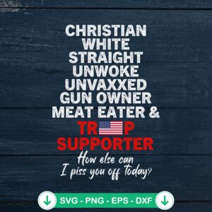 Trump Supporter Christian White SVG file for Cricut cutting