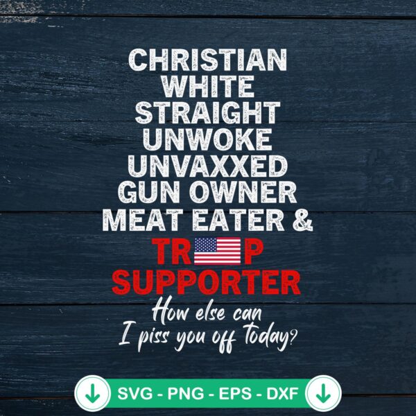 Trump Supporter Christian White SVG file for Cricut cutting