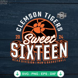 Clemson Tigers Sweet Sixteen 2024 SVG file for basketball