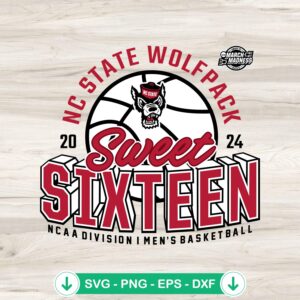 2024 NC State Wolfpack SVG file for Sweet Sixteen crafts