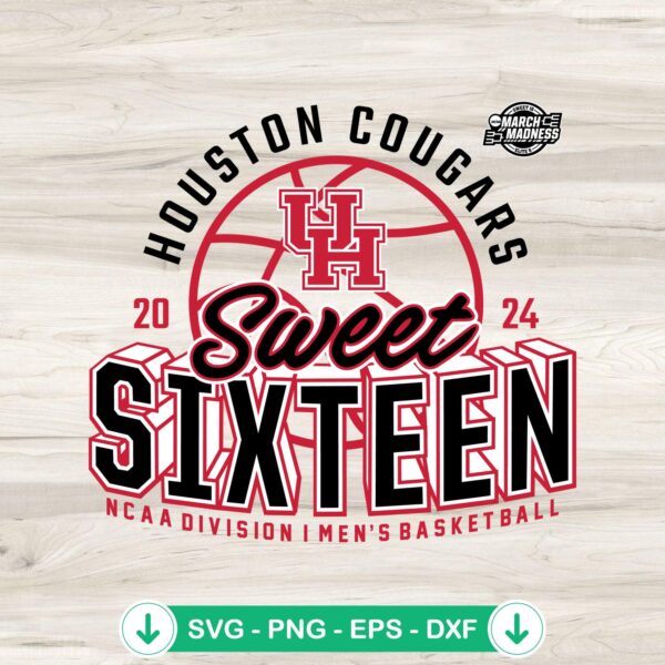 Houston Cougars Sweet Sixteen svg file, cricut svg cut file