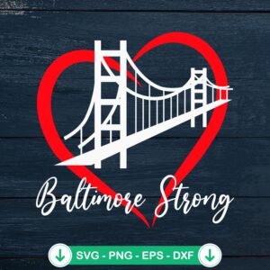 Baltimore Strong Heart SVG file for Cricut cutting machine