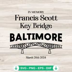SVG file of the Francis Scott Key Bridge for Cricut projects