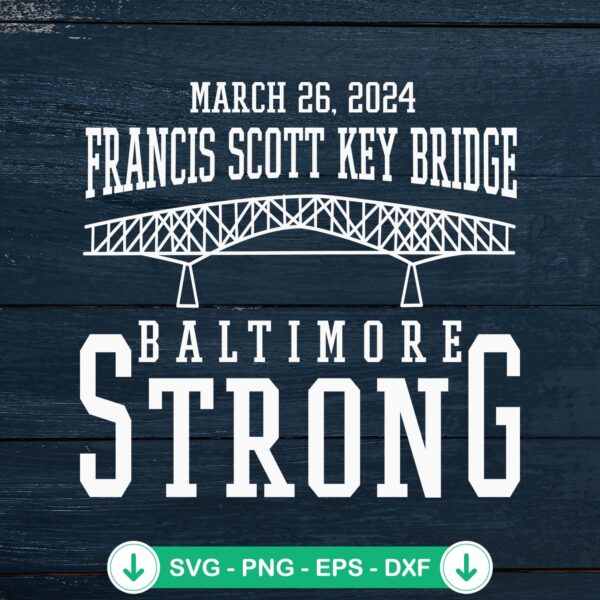 Francis Scott Key Bridge SVG file for Cricut cutting machine