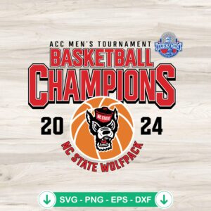 ACC Men's Tournament Basketball Champions SVG file for NC State Wolfpack