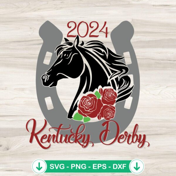 2024 Kentucky Derby SVG file for horse racing with roses