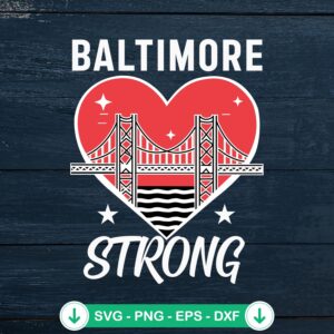 Baltimore Strong Heart Bridge svg file for cricut cutting machine