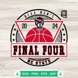 Retro 2024 NCAA Men’s Final Four SVG file for NC State Wolfpack