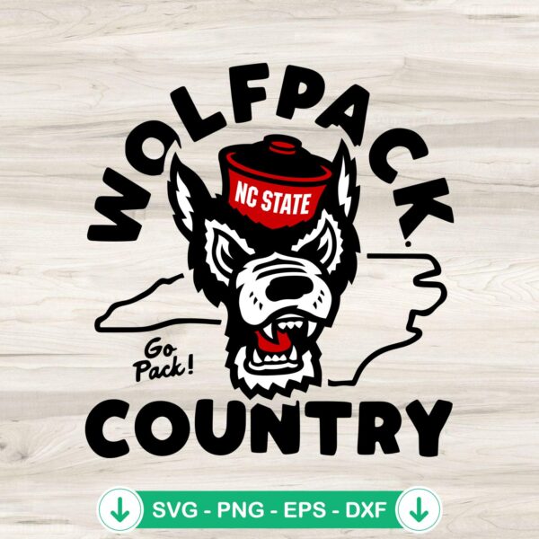 NC State Wolfpack Country SVG file for Cricut cutting machine