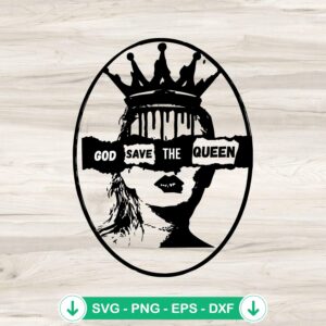 Retro God Save The Queen svg file for Taylor Swift fans