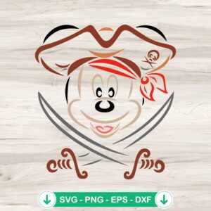 Disney Mickey Mouse Pirate SVG file for cutting machines
