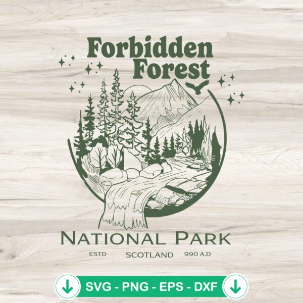 Forbidden Forest National Park svg file for Cricut cutting machine