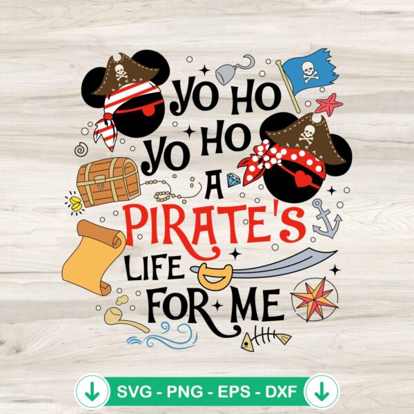 Yo Ho Yo Ho SVG file, Disney pirate theme cricut svg cutting file