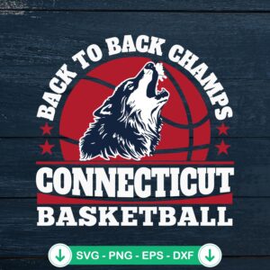 Uconn Huskies Back To Back Champs svg file for cutting