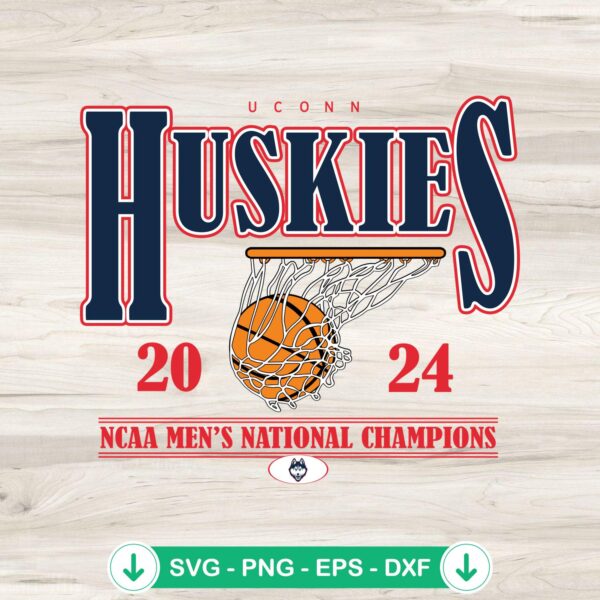 Uconn Huskies 2024 SVG file for NCAA National Champions cut file
