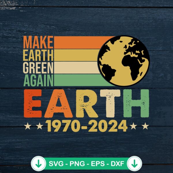 Vintage Make Earth Green Again SVG file for Earth Day