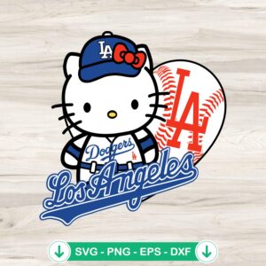Hello Kitty LA Dodgers Baseball svg file for cricut svg cutting file