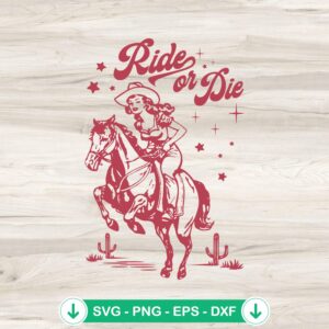 Ride Or Die Retro SVG file for cutting machines, Cricut SVG