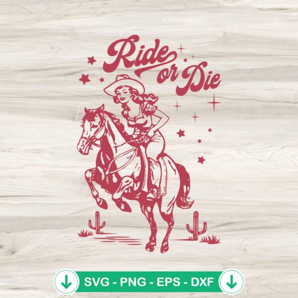 Ride Or Die Retro SVG file for cutting machines, Cricut SVG