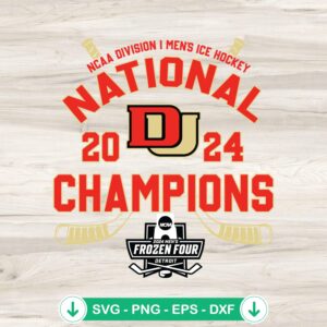 Denver Pioneers 2024 ice hockey champions svg file cricut svg cutting file