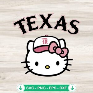 Texas Rangers Kitty Baseball SVG file for Cricut cutting machine