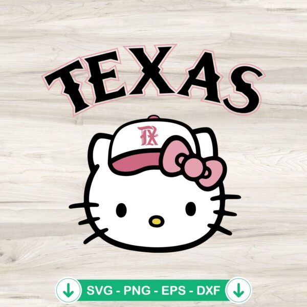 Texas Rangers Kitty Baseball SVG file for Cricut cutting machine