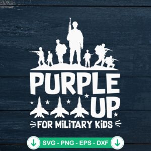 Retro Purple Up For Military Kids SVG file for cutting machines