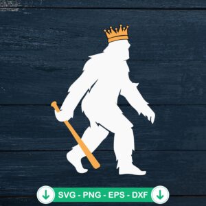 Crowned Pasquatch SVG file for Kansas City Royals baseball theme