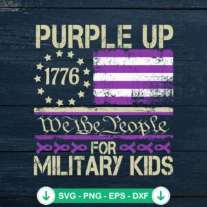 Vintage Purple Up For Military Kids SVG file, cricut svg cut file
