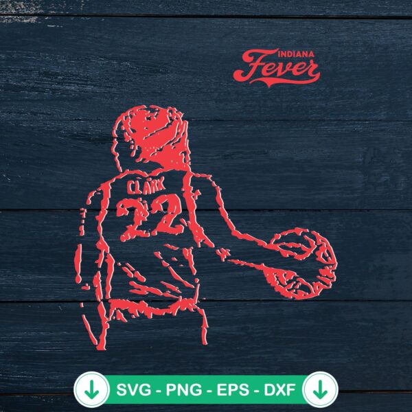 Caitlin Clark 22 SVG file for WNBA Basketball Player cut file