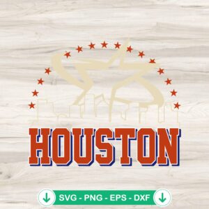 Vintage Houston Stars City Skyline SVG file for Cricut