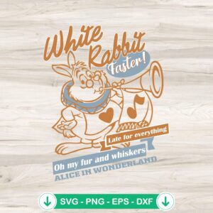 Disney Alice In Wonderland SVG file of White Rabbit faster cutting file
