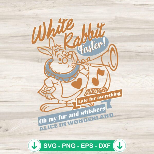 Disney Alice In Wonderland SVG file of White Rabbit faster cutting file