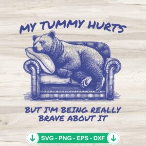 Bear Sleeping On Sofa SVG file for Cricut cutting machine