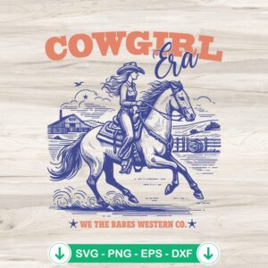 Western Cowgirl Era Vintage 90s SVG file for Cricut