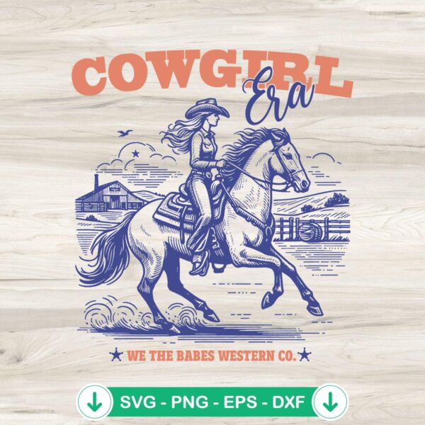 Western Cowgirl Era Vintage 90s SVG file for Cricut