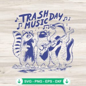 Trash Music Day Trash Panda SVG file for cutting machines