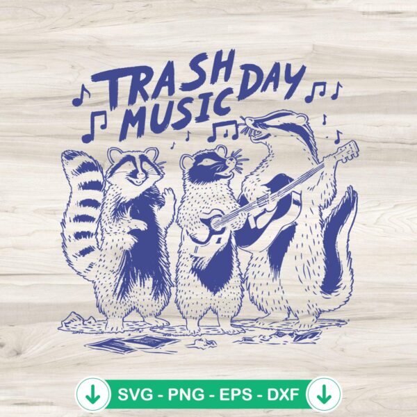 Trash Music Day Trash Panda SVG file for cutting machines